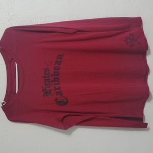 Disney Parks Pirates of the Caribbean Red Long Sleeve Shirt